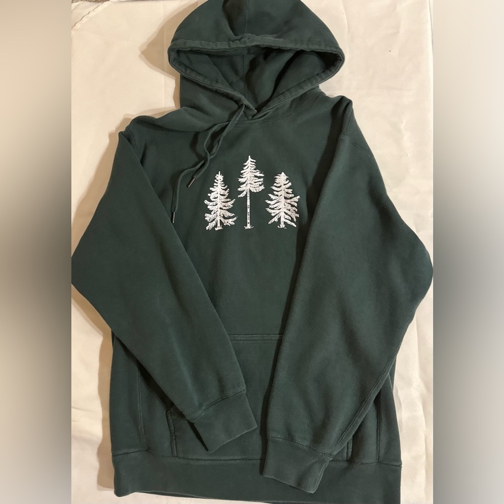 Evergreen Hoodie with Tree Embroidery